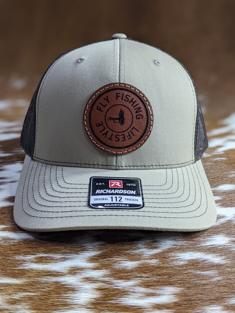 Fly Fishing Lifestyle Leather Patch Hat